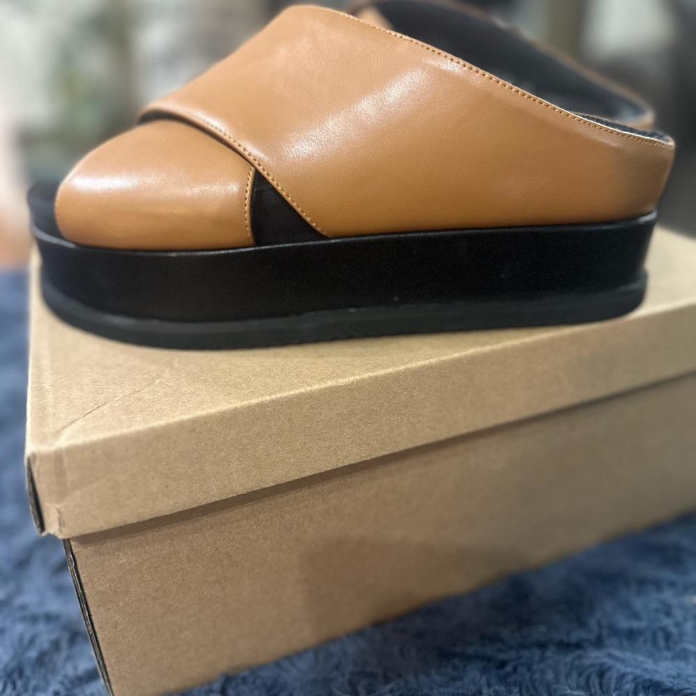 REVOLVE Cognac and Black Platform Shoes